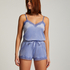 Shorts Velours Lace, Blauw