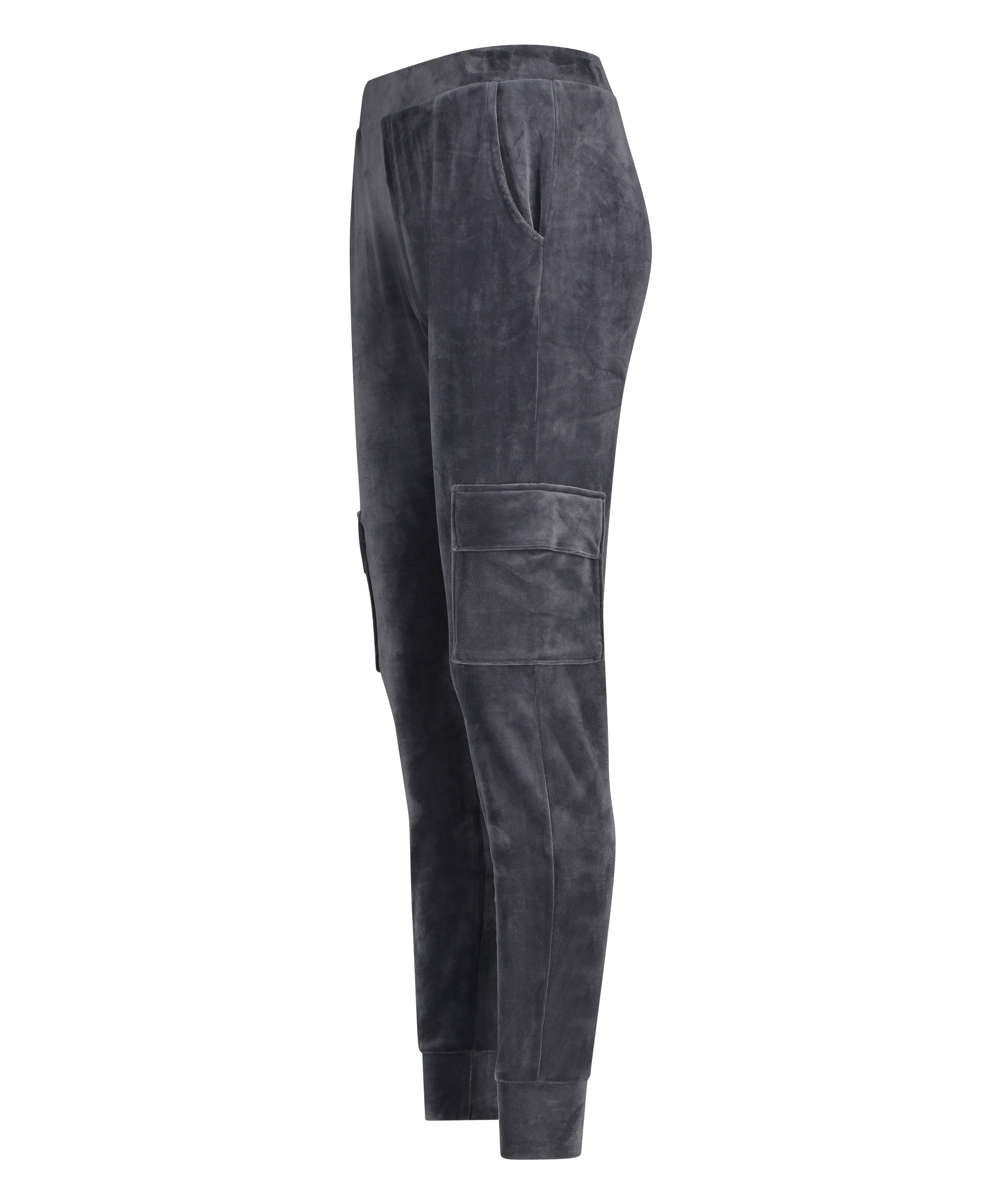 Joggingbroek Velours Cargo, Grijs, main