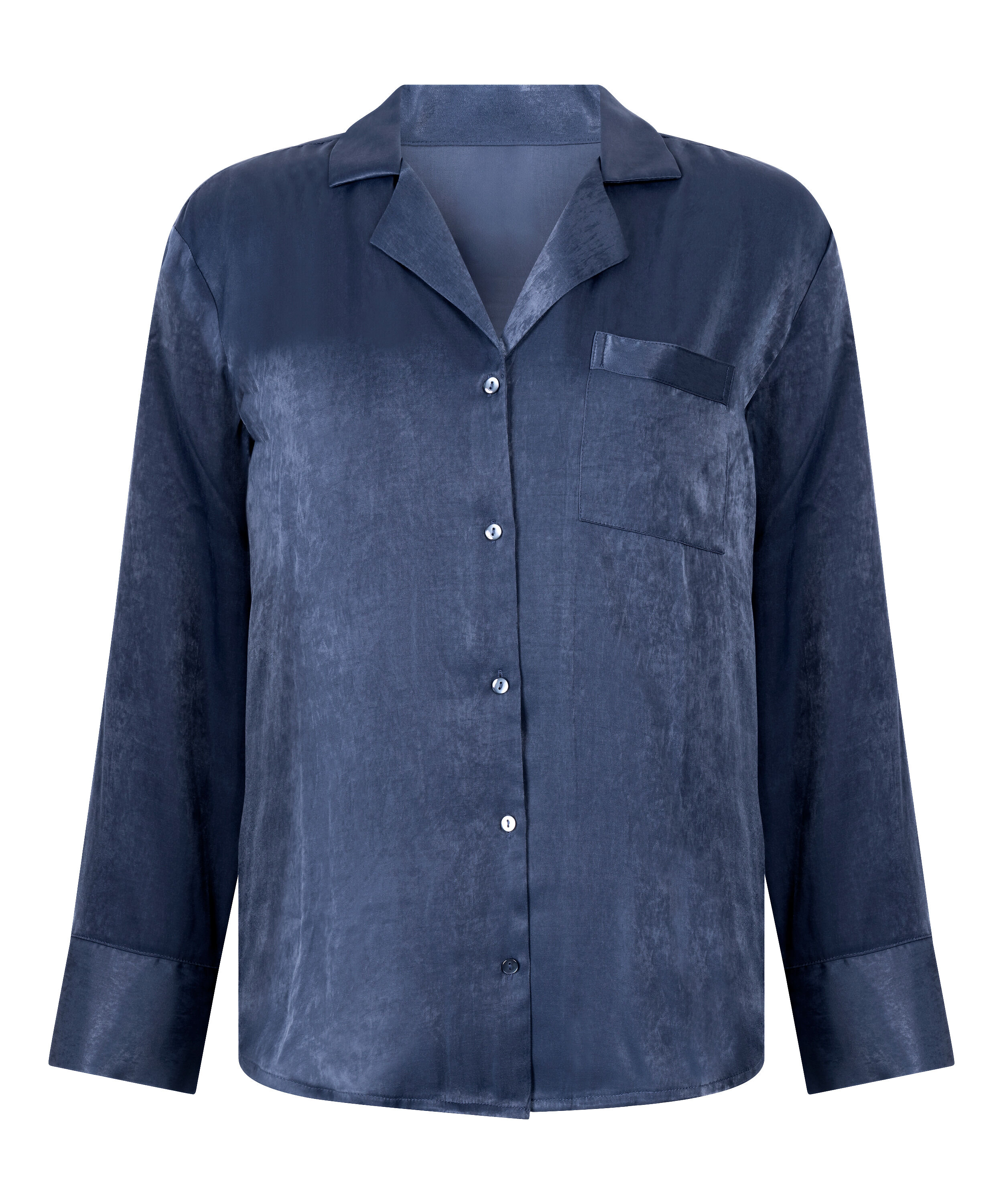 Jacket lange mouwen Satijn Ayla, Blauw