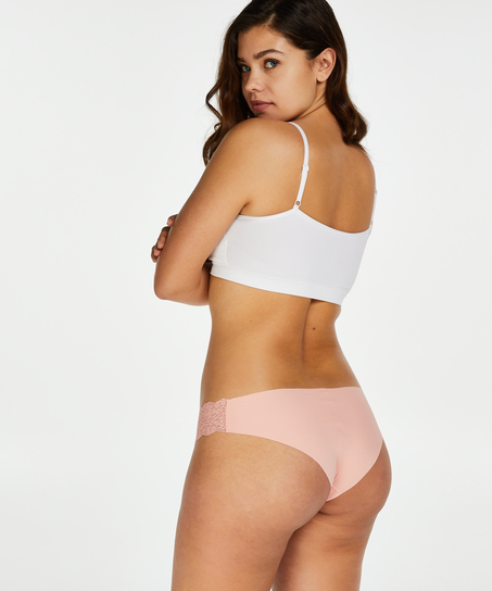 Slip br&eacute;silien Invisible Dentelle, Rose