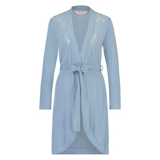 Badjas Modal Lace, Blauw