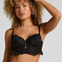 Soutien-gorge à armatures rembourré longline Posie, Noir