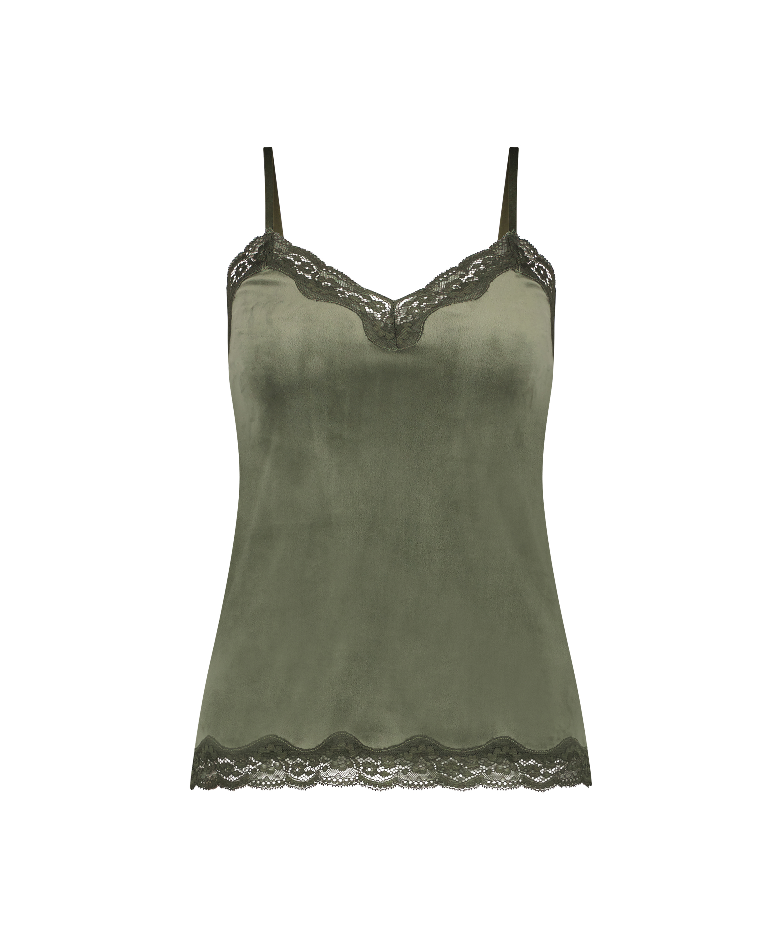 Cami Velours Lace, Groen, main