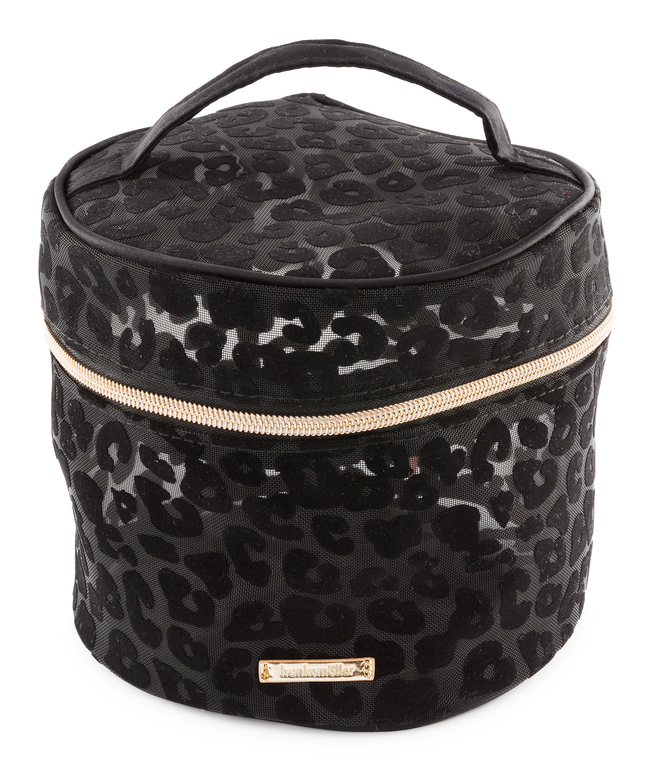 Make up tas mesh leopard groot, Zwart, main