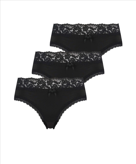 3-pack Brazilian short Dakota, Zwart