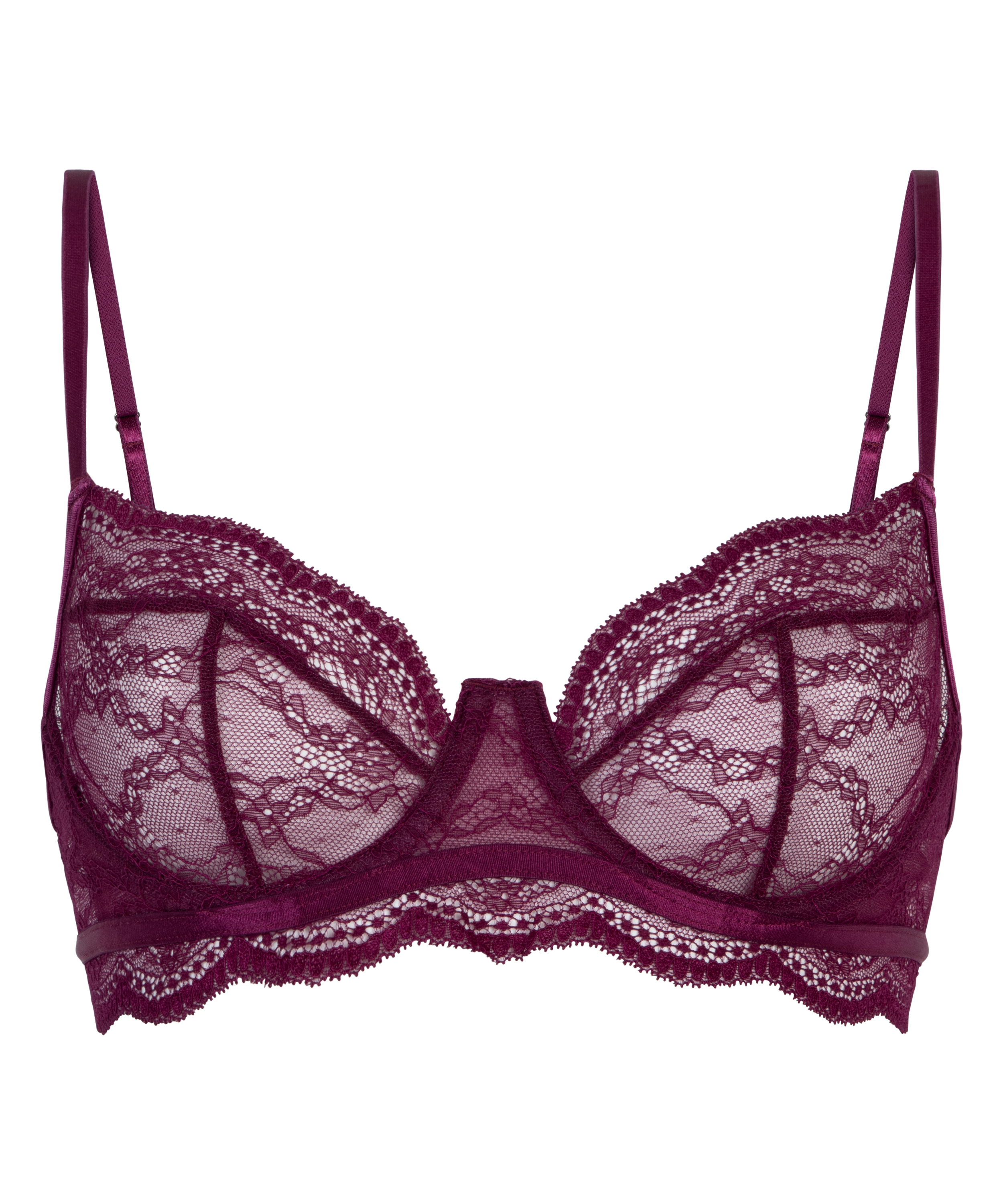 Soutien-gorge non-rembourr&eacute; &agrave; armatures Isabelle, Pourpre, main