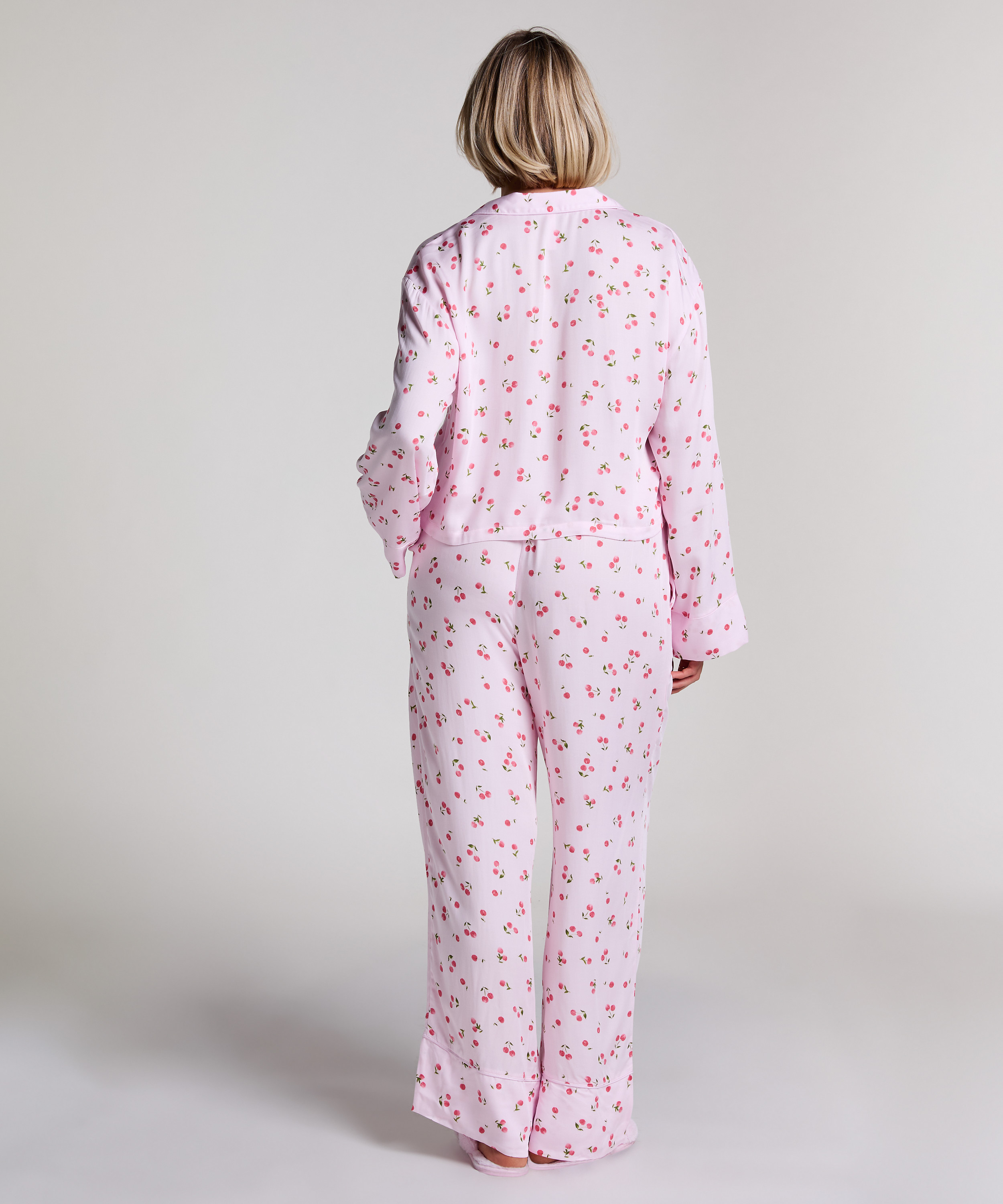 Jacket lange mouwen Satijn, Roze, main