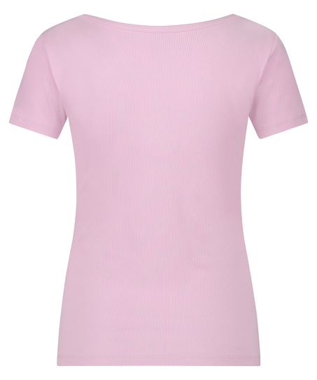 Top korte mouwen Rib, Roze