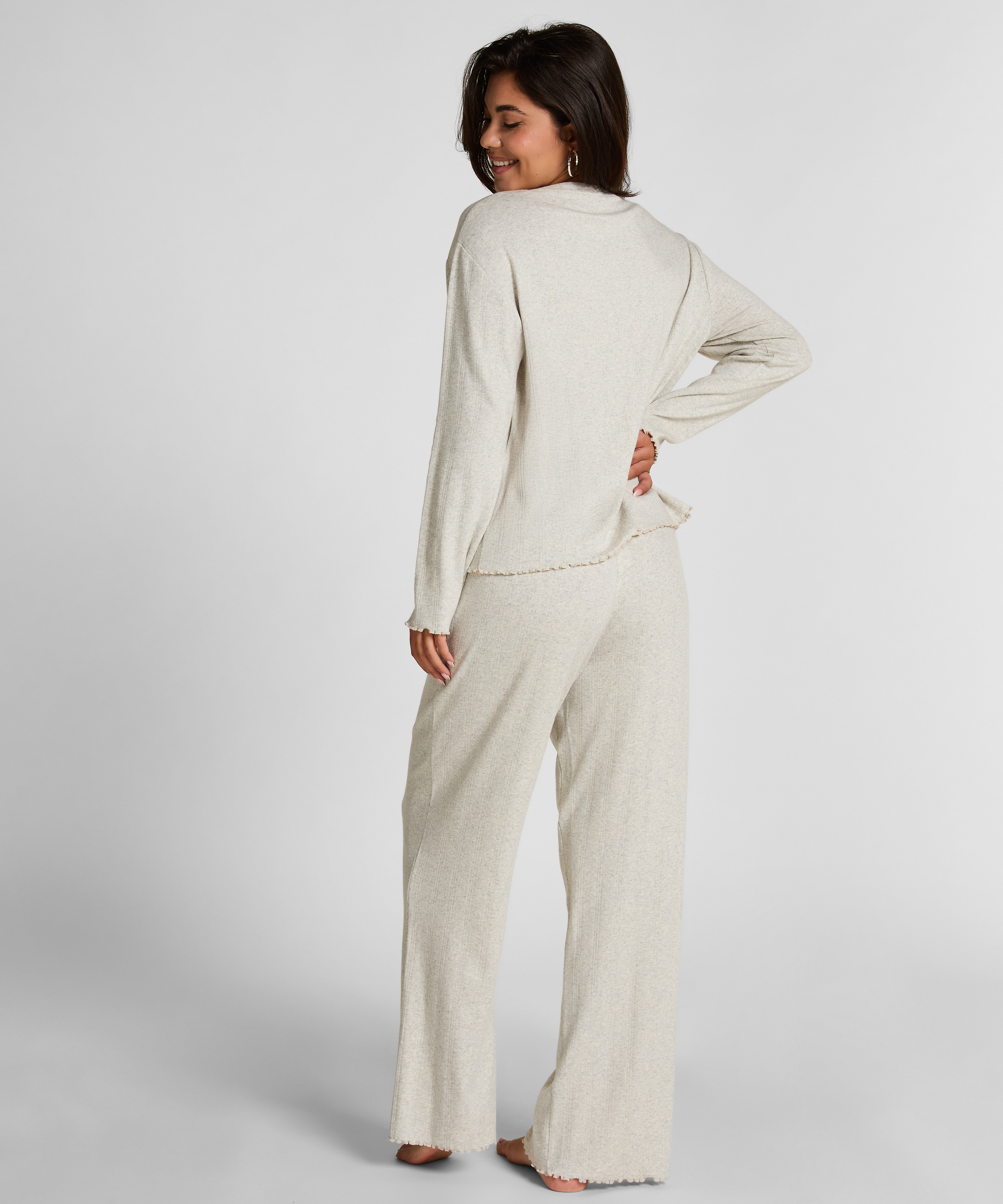 Pyjamabroek Loose Pointelle, Grijs, main