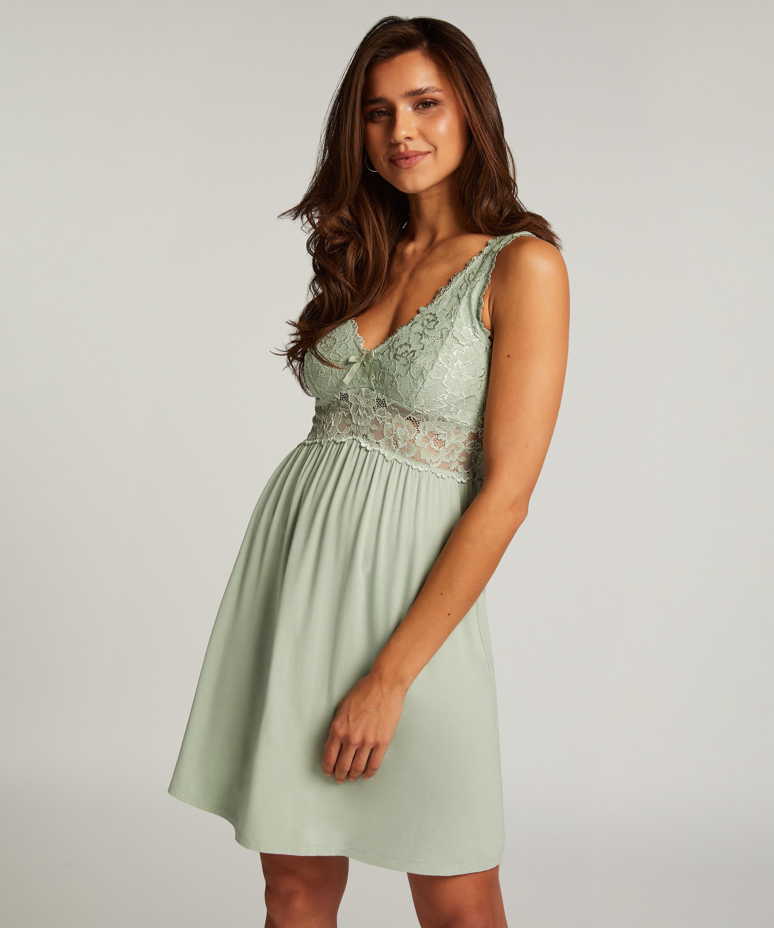 Slipdress Nora Lace, Groen