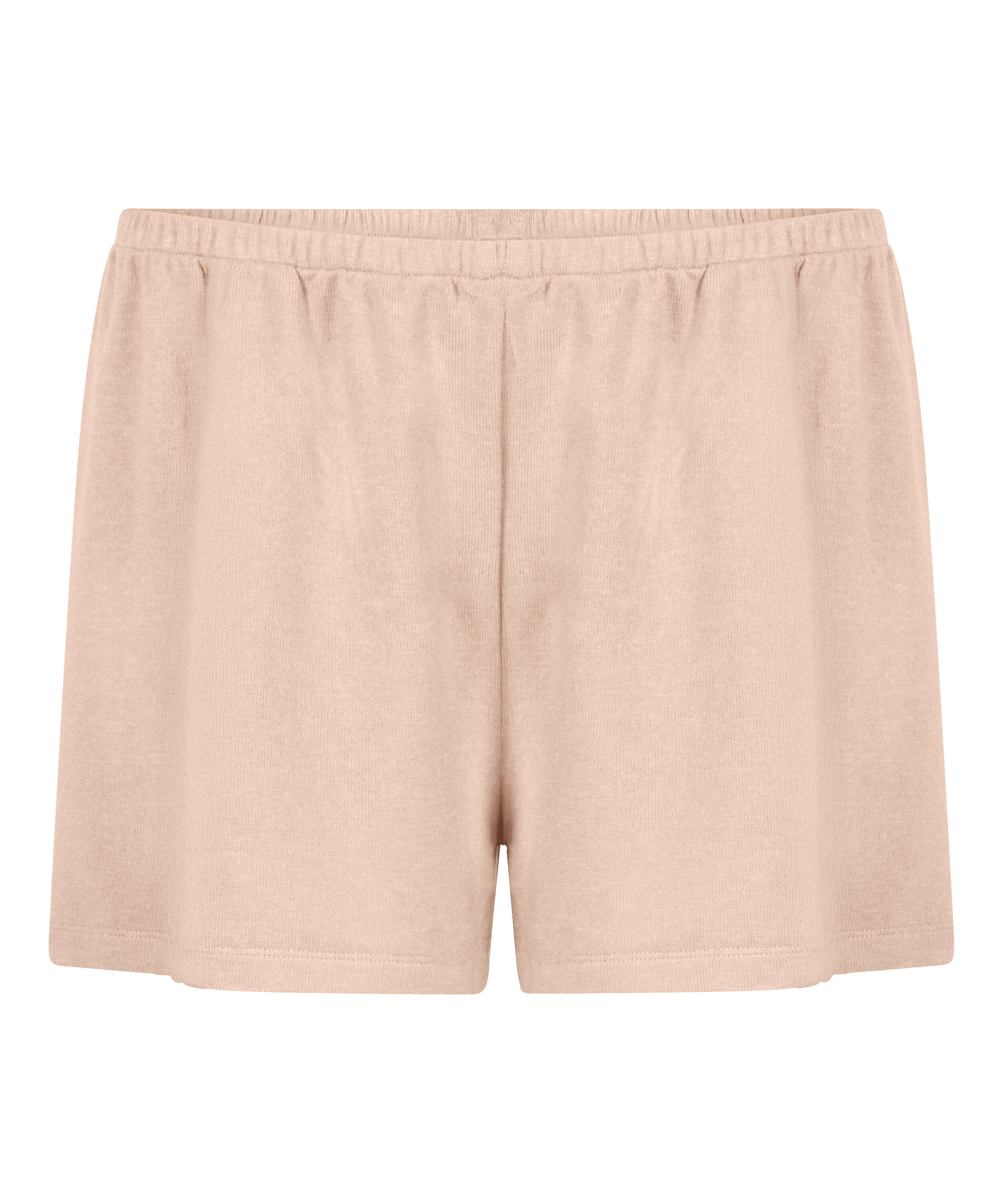 Pyjamashort van geborstelde jersey, Beige