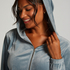 Hoodie jas Velours, Blauw
