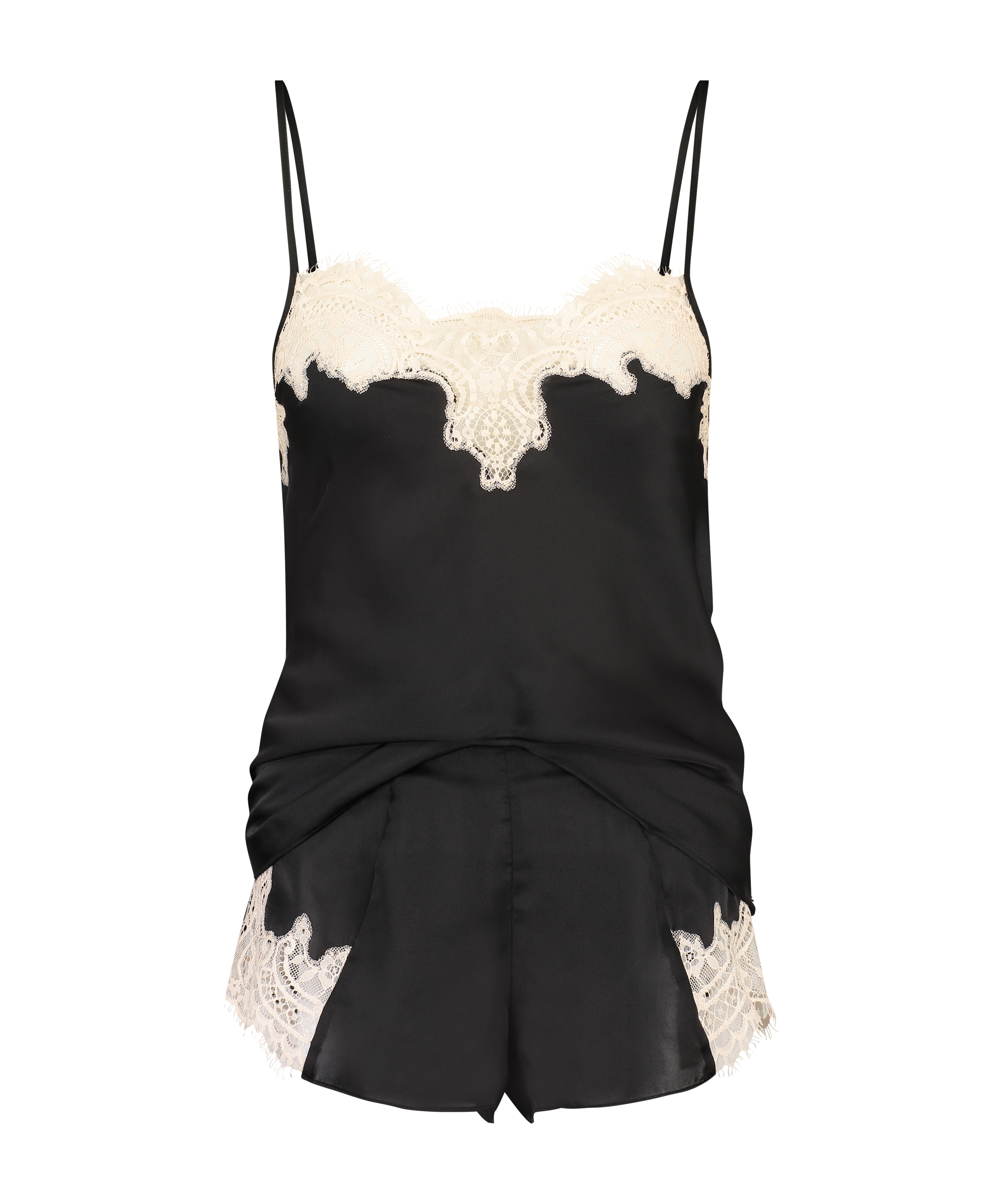 Pyjama set Satin, Zwart, main