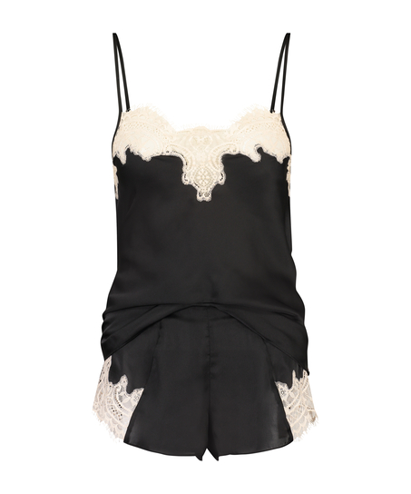Pyjama set Satin, Zwart