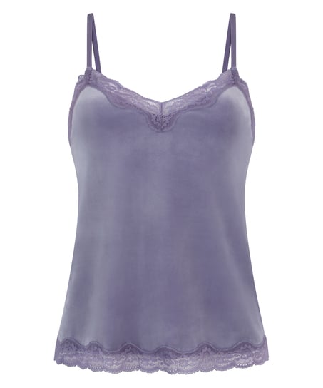 Cami top Velours Lace, Paars