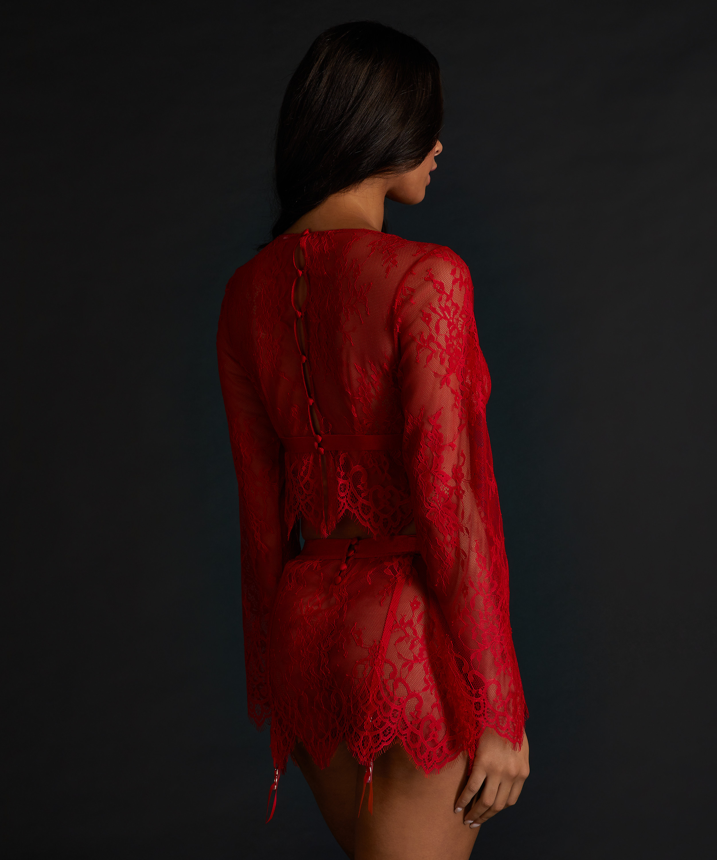 Top Allover Lace, Rouge, main