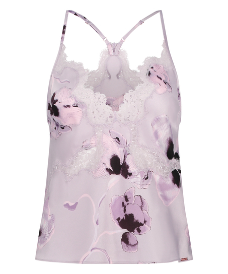 Cami top Satin, Paars