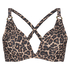 Voorgevormde beugel bikinitop Leopard, Beige