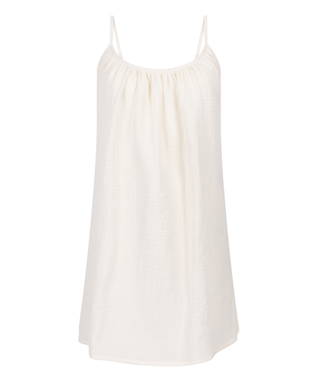 Mousseline Slipdress, Wit