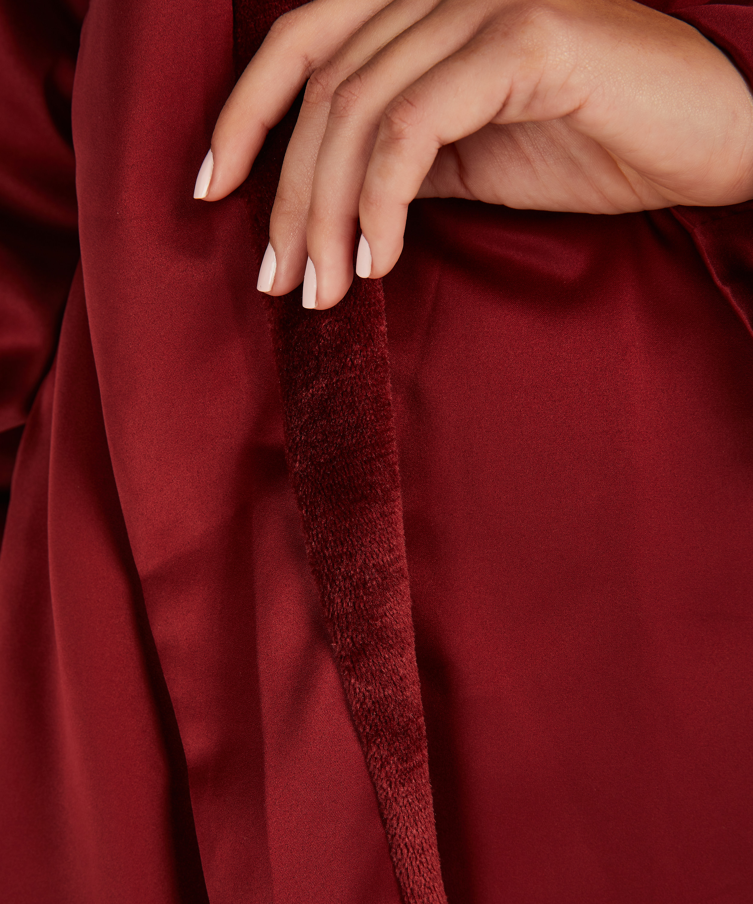 Badjas Satin Fleece, Rood, main