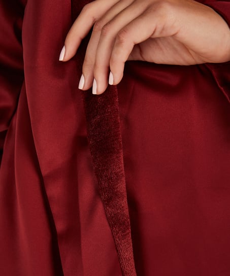 Badjas Satin Fleece, Rood