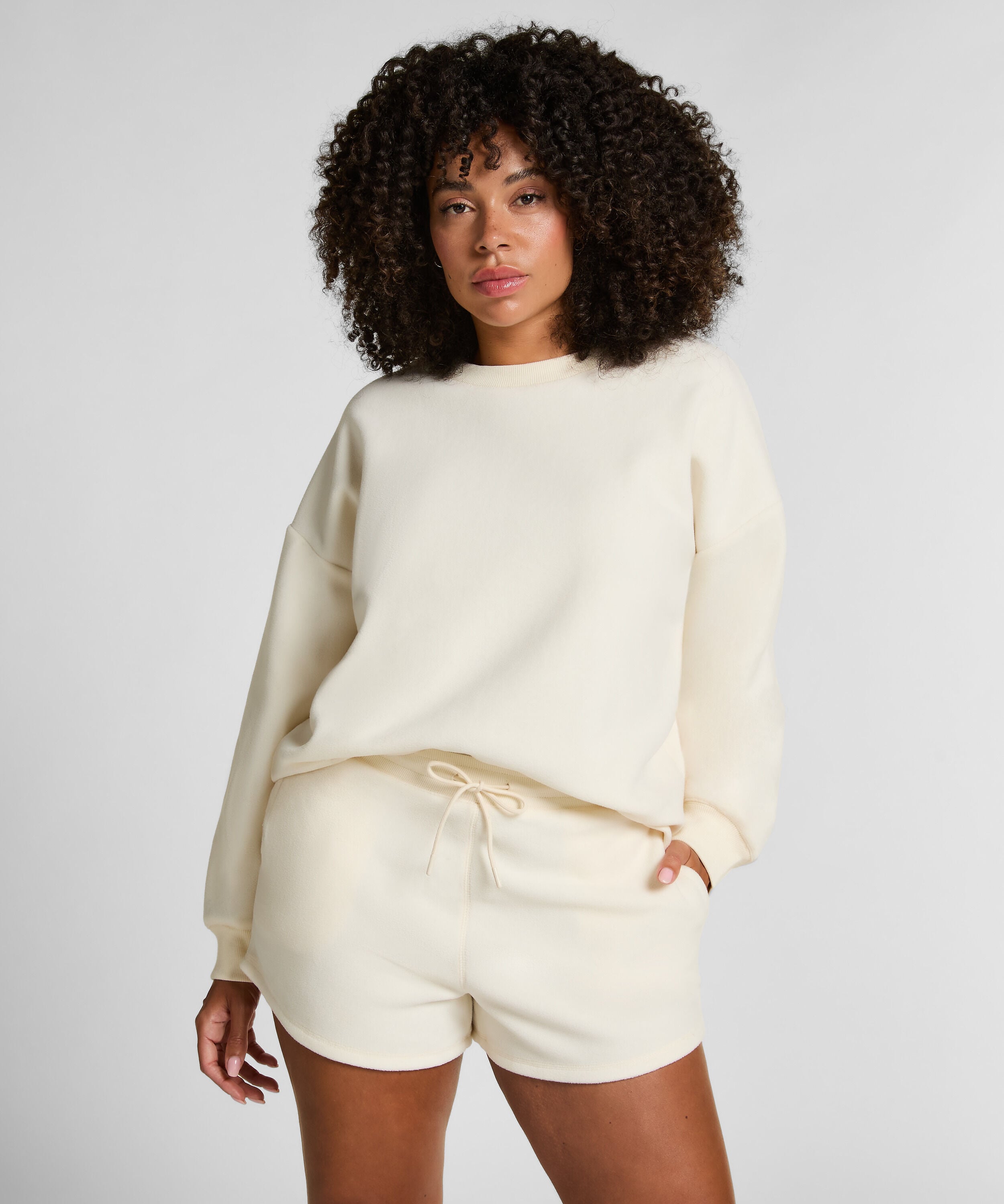 Short en polaire sportive, Blanc Short en polaire sportive, Blanc