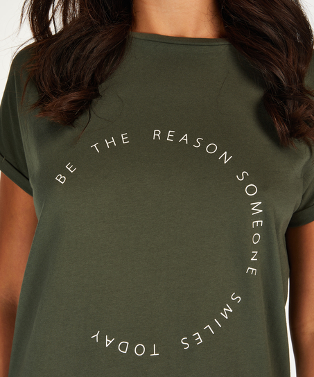 Chemise de nuit col rond, Vert