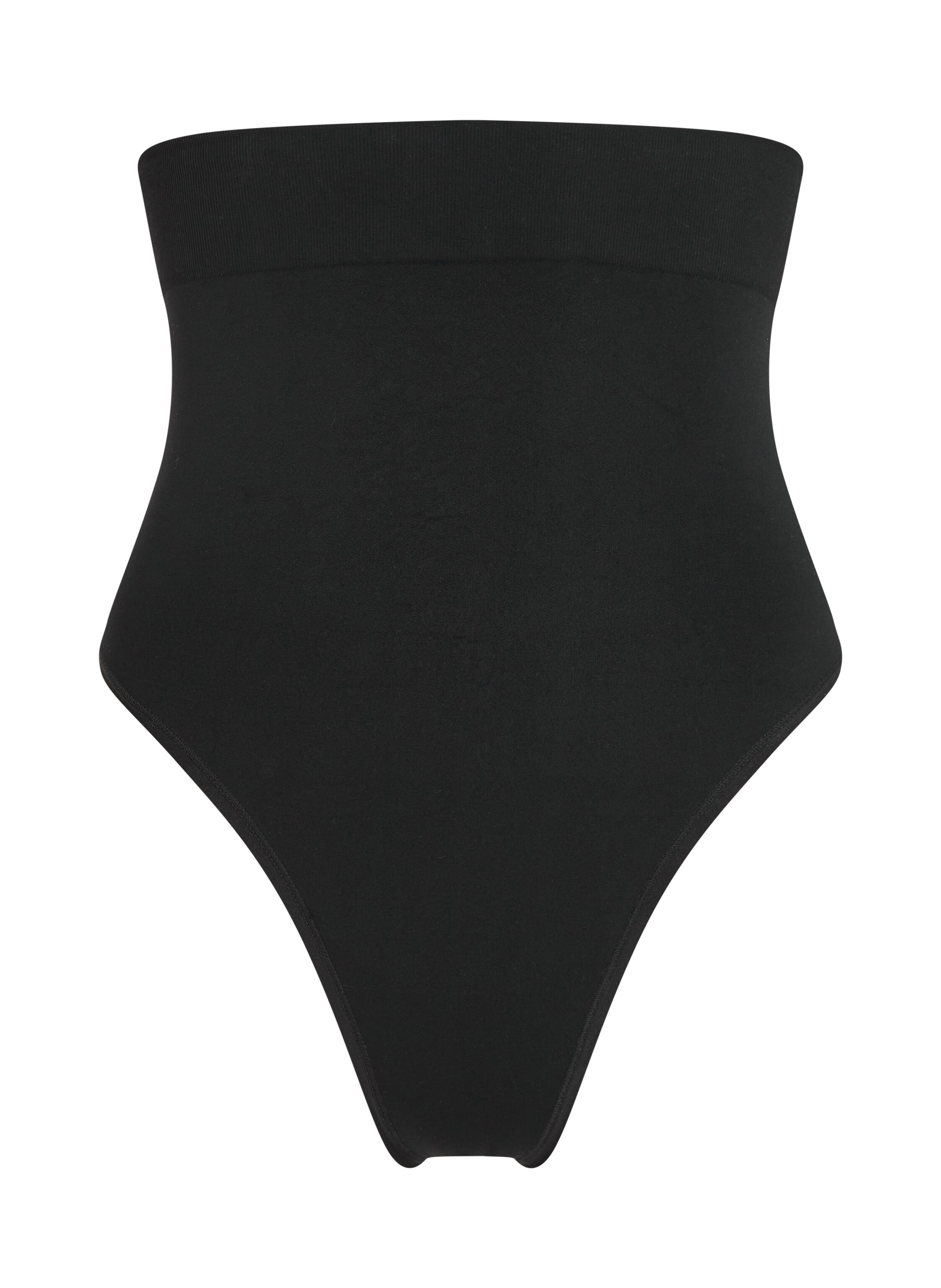 Naadloze corrigerend string met hoge taille, Zwart
