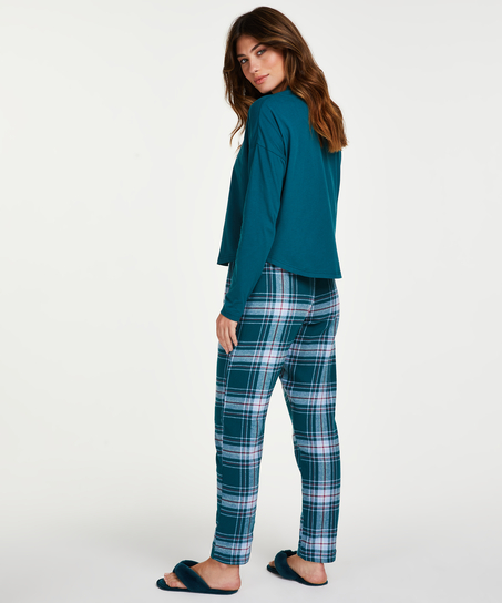 Lange pyjama set, Blauw