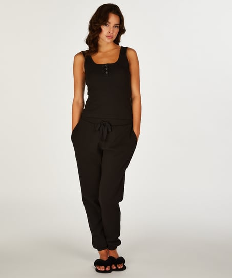 Haut gaufr&eacute; &agrave; manches courtes, Noir