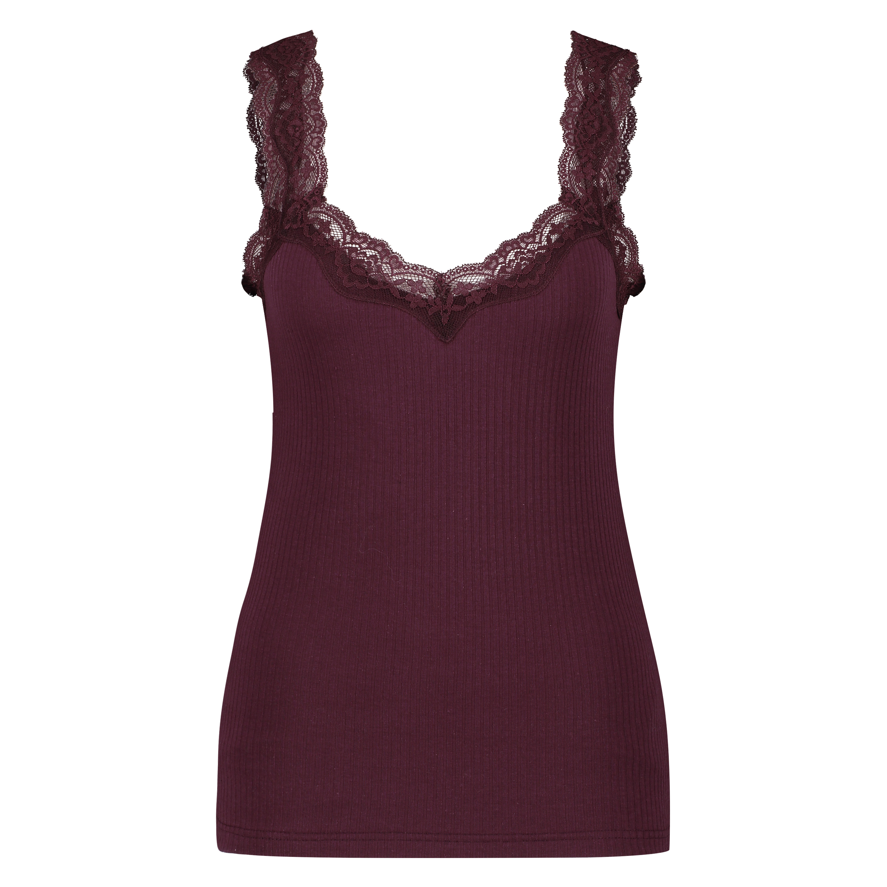 Top Rib Cami lace, Rood, main