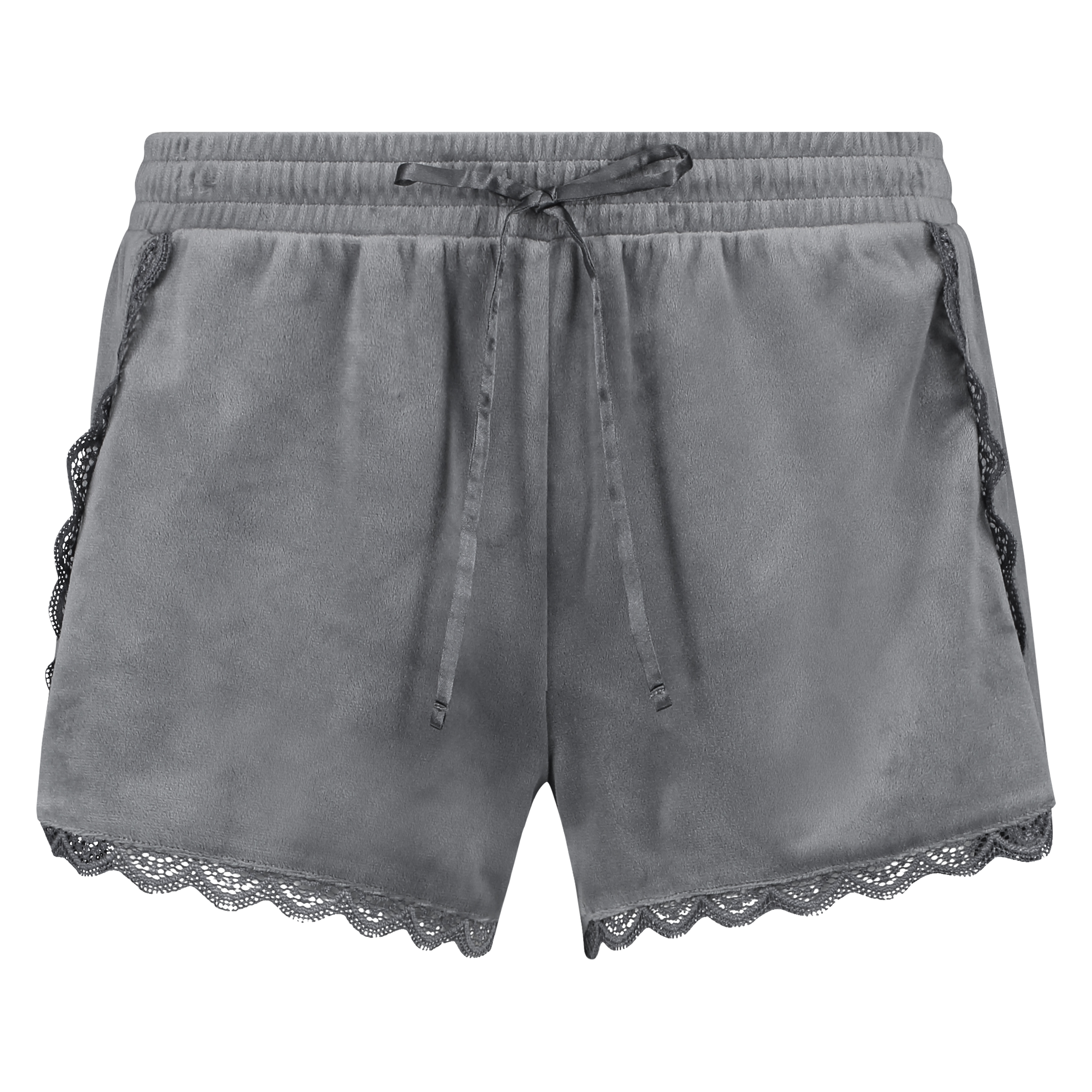 Short Velours Lace, Gris, main