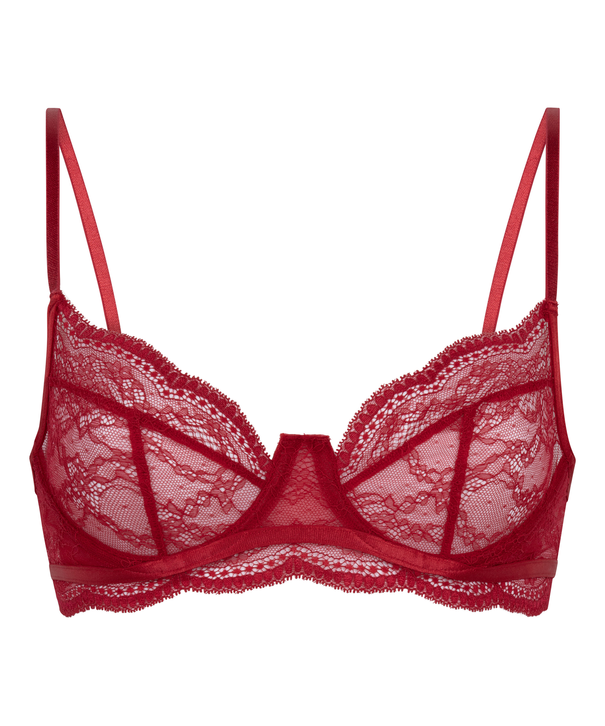 Soutien-gorge non-rembourr&eacute; &agrave; armatures Isabelle, Rouge