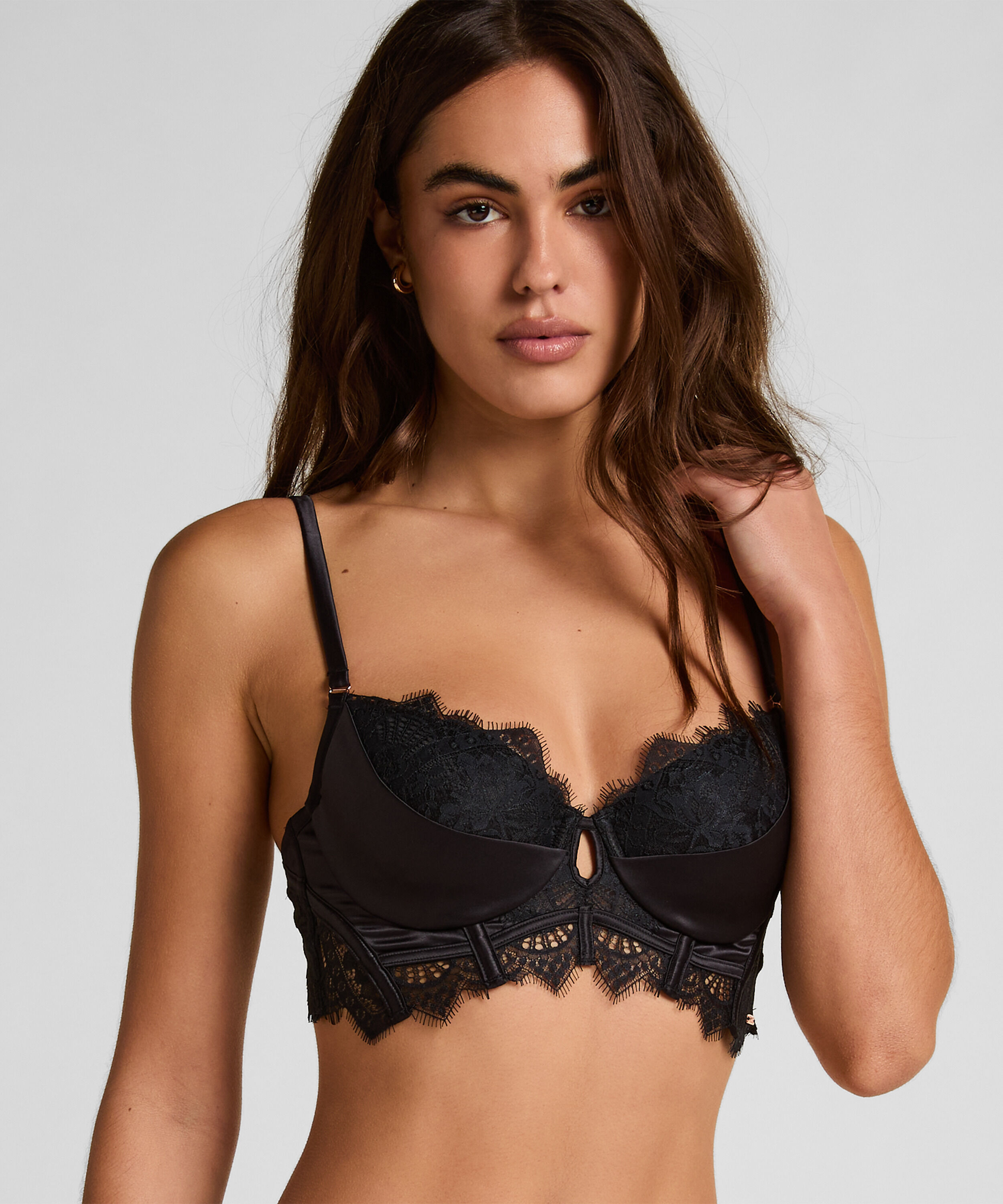 Voorgevormde longline beugel bh Zoe, Zwart