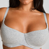 Soutien-gorge &agrave; armatures rembourr&eacute; en coton, Gris