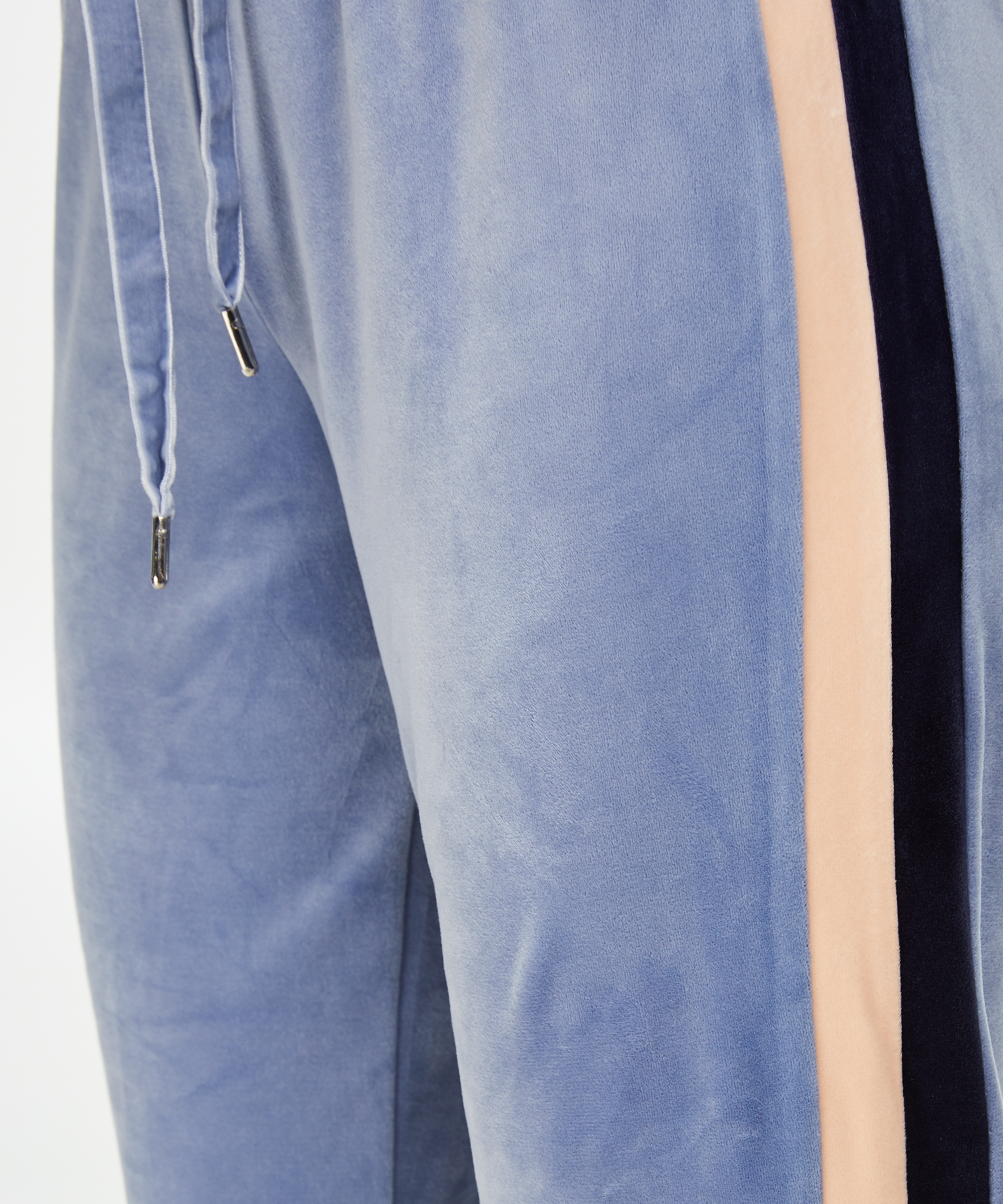 Joggingbroek Velours Stripe, Blauw, main