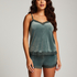 Cami top Velours Lace, Groen