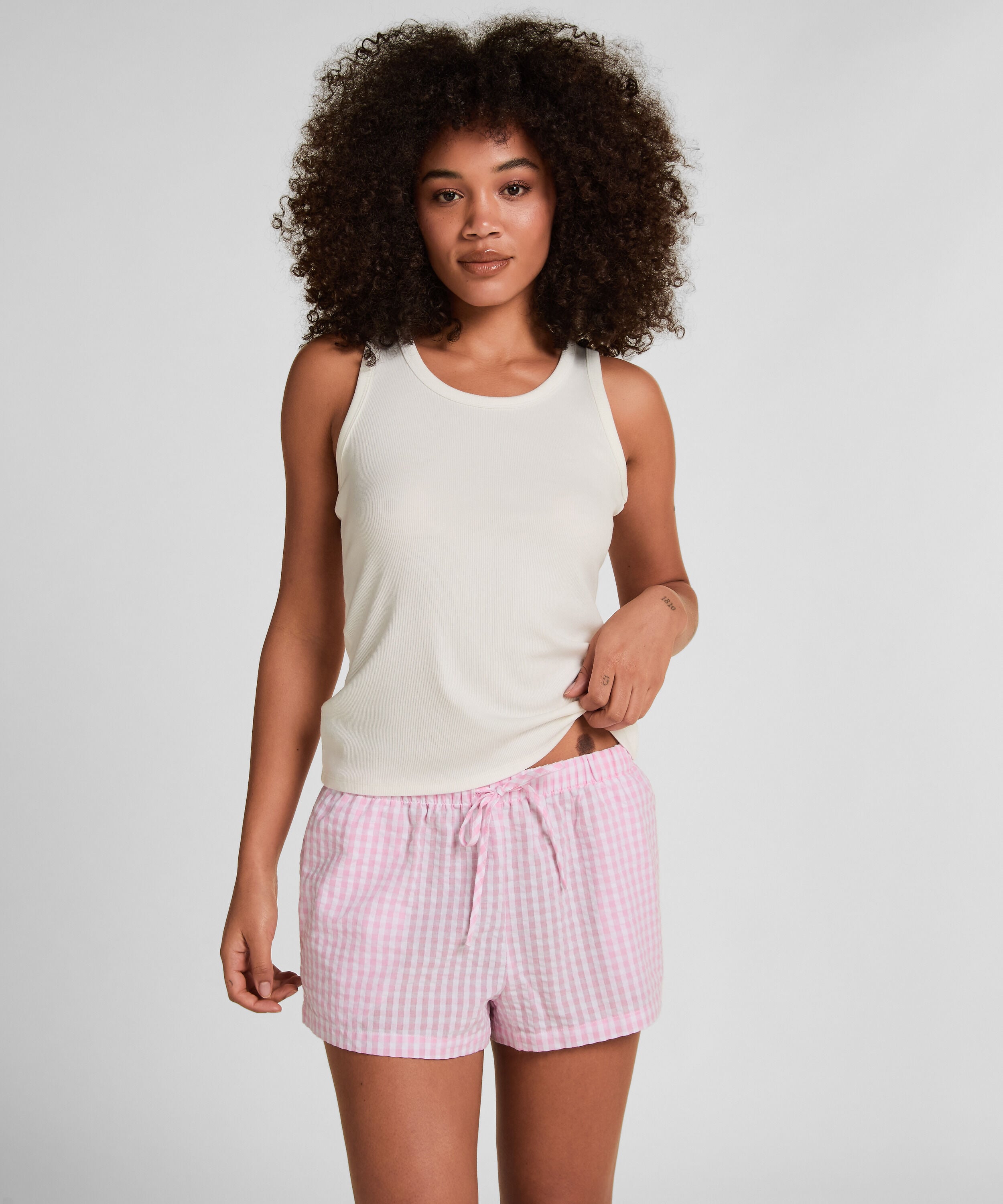 Shorts Seersucker, Roze