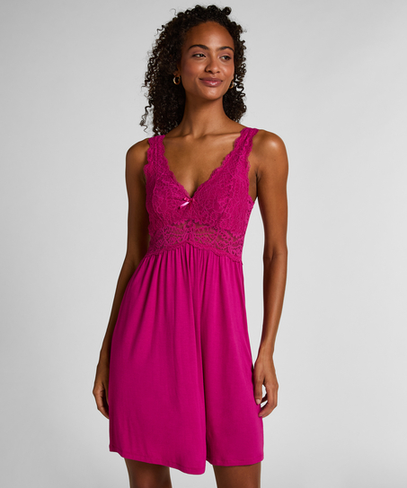 Slipdress Nora Lace, Roze