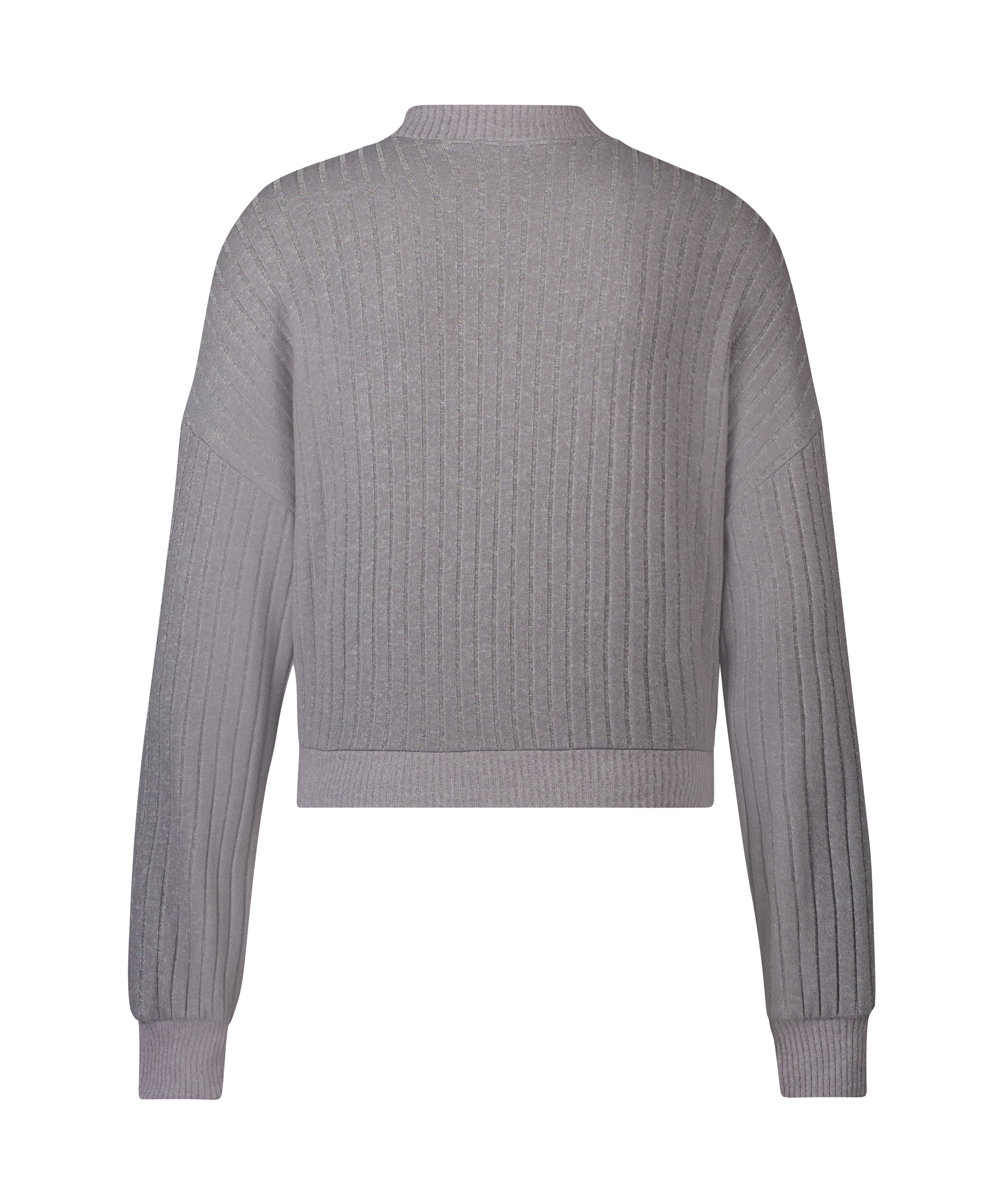 Top Manches Longues Brushed Rib, Gris, main