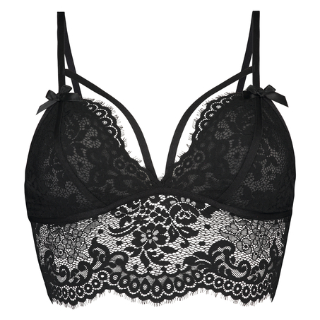 Bralette Longline Donatella, Zwart