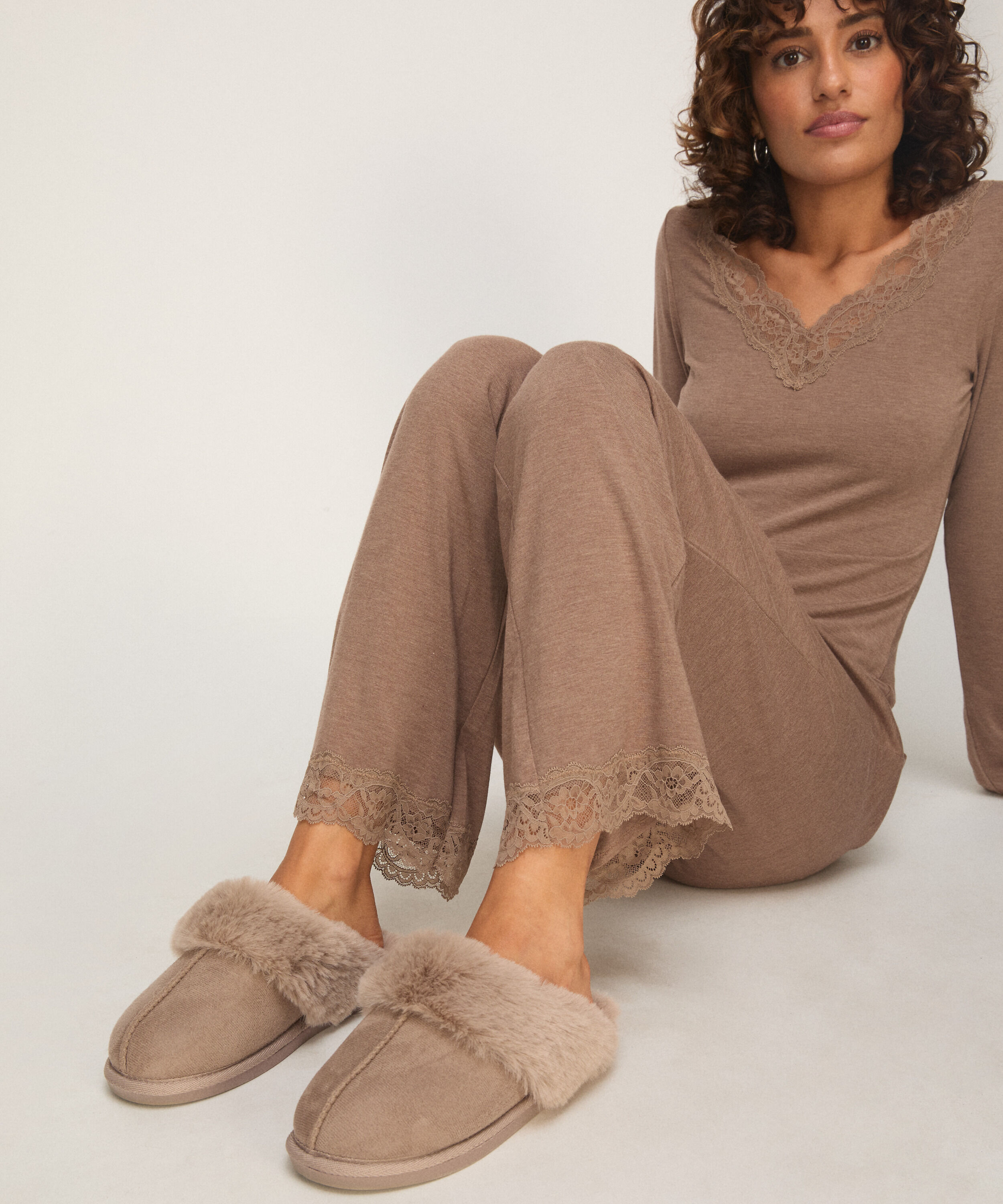 Slippers Suède, Grijs Slippers Suède, Grijs