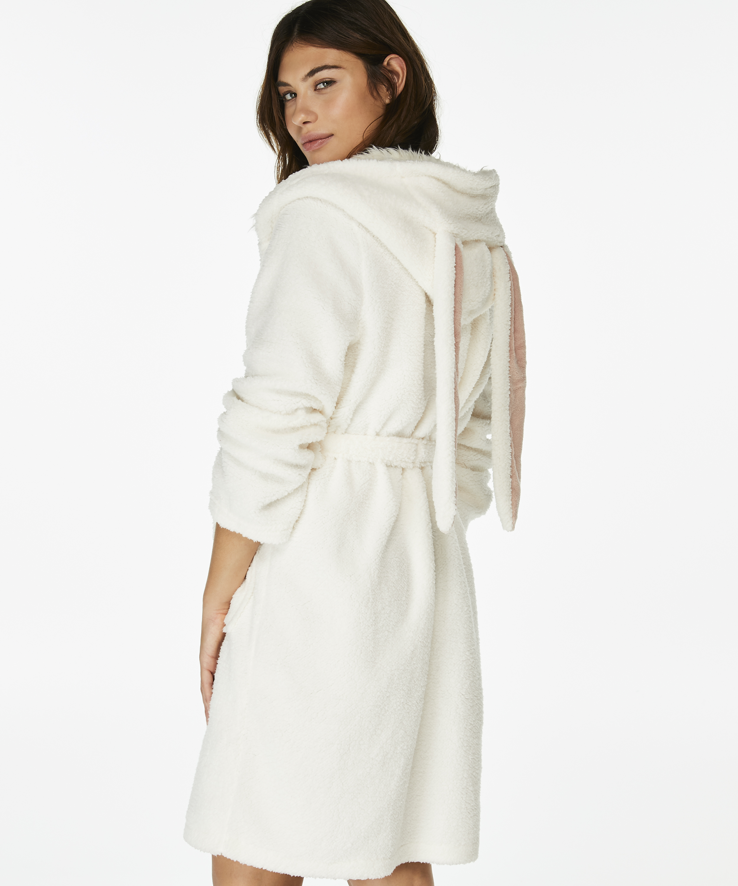 Peignoir Fleece, Blanc, main
