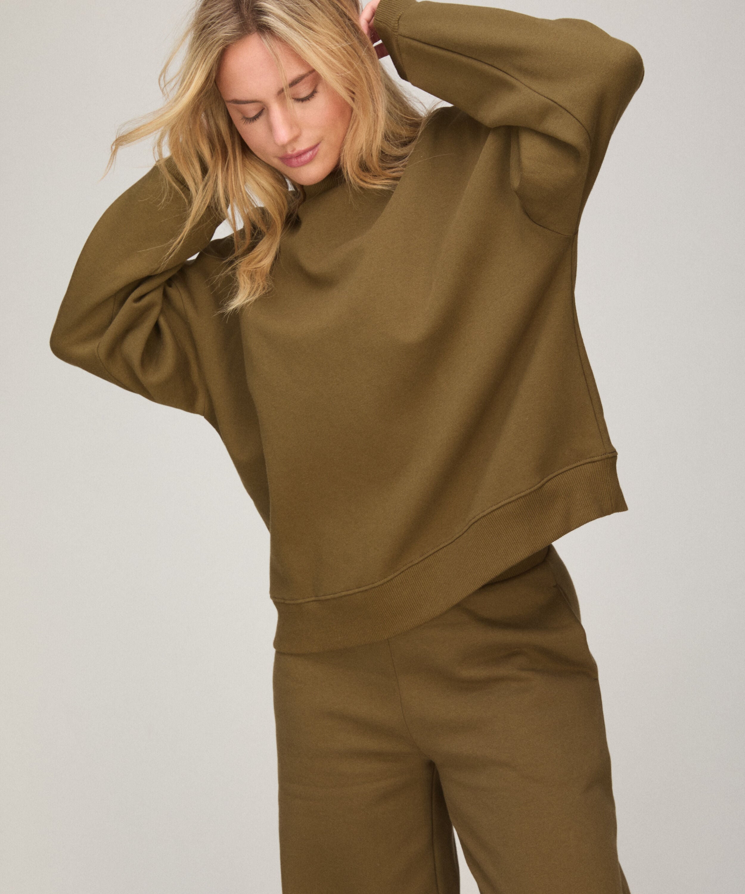Sweat met Ronde Hals, Groen Sweat met Ronde Hals, Groen