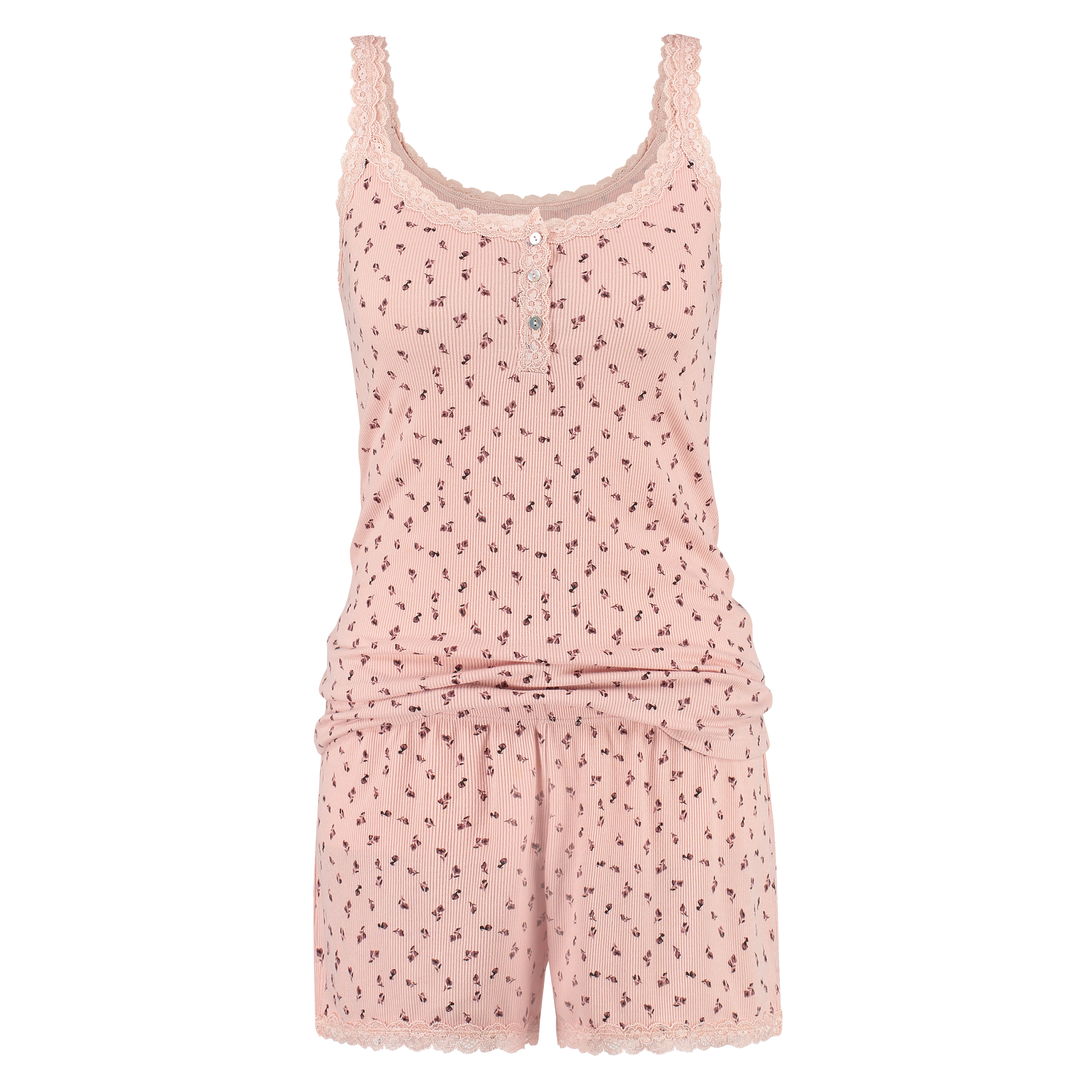 Short de pyjama ensemble Jersey velours Ditsey, Rose, main