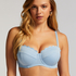 Voorgevormde push-up beugel bikinitop Scallop Cup A - E, Blauw