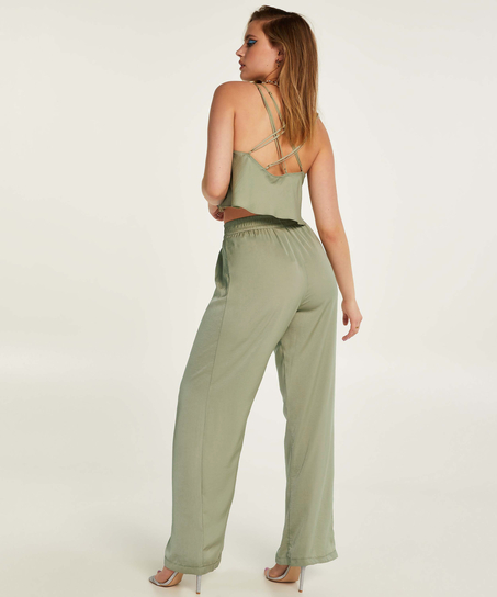 Top Cami en satin Airspun Kim Petras, Vert