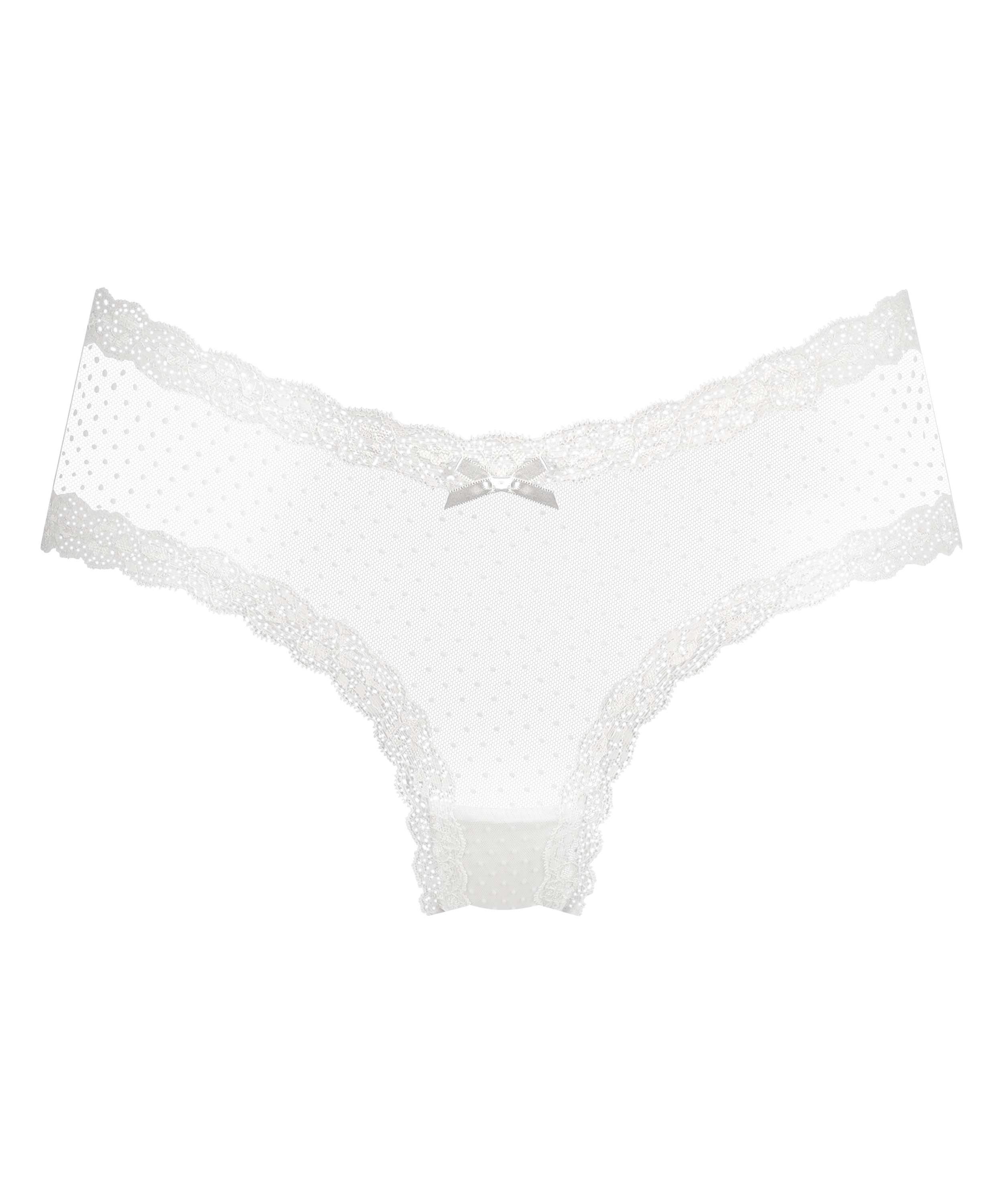 Slip br&eacute;silien V-shape mesh, Blanc, main