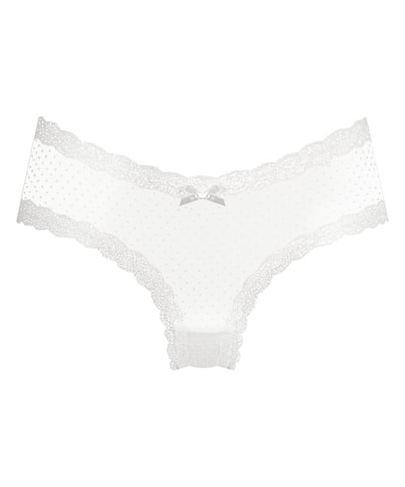 Slip br&eacute;silien V-shape mesh, Blanc