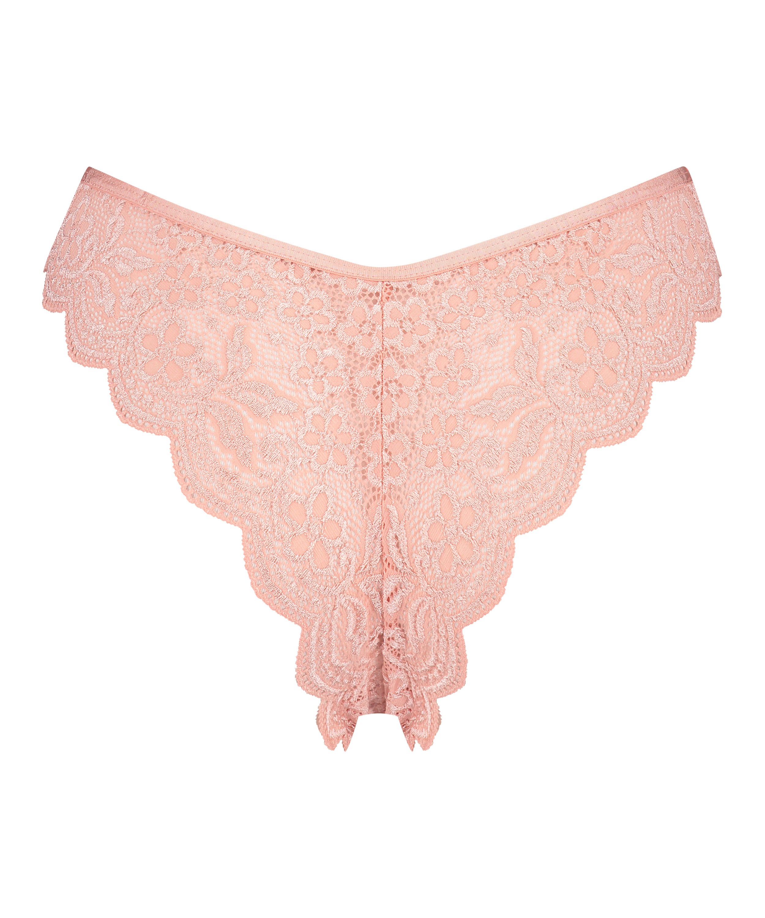 Slip brésilien jambe haute, Rose, main
